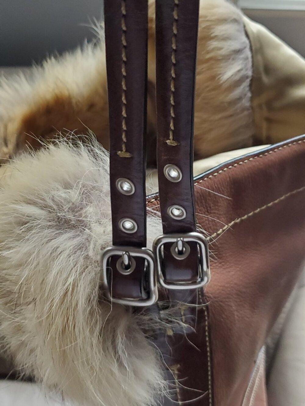 RARE Vintage 2004 Coach Limited Edition Coyote Fur & Laced Leather Hobo #1426 - Picture 8 of 16